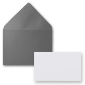 300x Stück Karte mit Umschlag Set Einzel-Karten Din A8 7,1x4,5 cm Hochweiß mit Brief-Umschlägen C8 7,6x5,2 cm Silber Metallic Nassklebung