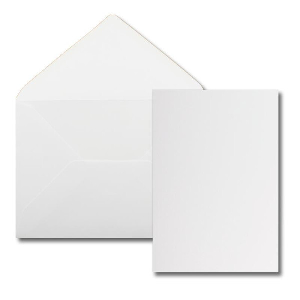 75 Stück Karte mit Umschlag Set - Einzel-Karten Din A5 - 14,8 x 21 cm hochweiß mit Brief-Umschlägen Din C5 - 15,4 x 22 cm hochweiß - Nassklebung