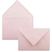 75 Stück Karte mit Umschlag Set - Einzel-Karten Din A5 - 14,8 x 21 cm rosa mit Brief-Umschlägen Din C5 - 15,4 x 22 cm rosa - Nassklebung