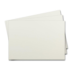 100 Stück Karte mit Umschlag Set - Einzel-Karten Din A5 - 14,8 x 21 cm naturweiß mit Brief-Umschlägen Din C5 - 15,4 x 22 cm naturweiß - Nassklebung