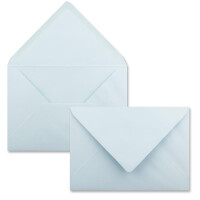 50 Stück Karte mit Umschlag Set - Einzel-Karten Din A5 - 14,8 x 21 cm hellblau mit Brief-Umschlägen Din C5 - 15,4 x 22 cm hellblau - Nassklebung