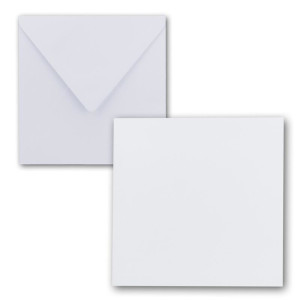 Quadratisches Einzelkarten-Set - 15 x 15 cm - mit Brief-Umschlägen -Hochweiß - 50 Stück - für Grußkarten & mehr - FarbenFroh by GUSTAV NEUSER