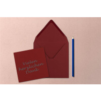 Quadratisches Einzelkarten-Set - 15 x 15 cm - mit Brief-Umschlägen - Dunkelrot - 25 Stück - für Grußkarten & mehr - FarbenFroh by GUSTAV NEUSER