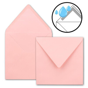 Quadratisches Einzelkarten-Set - 15 x 15 cm - mit Brief-Umschlägen - Rosa - 25 Stück - für Grußkarten & mehr - FarbenFroh by GUSTAV NEUSER