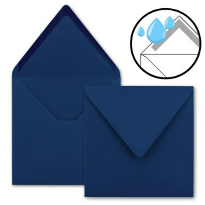 Quadratisches Einzelkarten-Set - 15 x 15 cm - mit Brief-Umschlägen - Nachtblau - 100 Stück - für Grußkarten & mehr - FarbenFroh by GUSTAV NEUSER