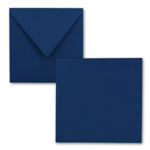 Quadratisches Einzelkarten-Set - 15 x 15 cm - mit Brief-Umschlägen - Nachtblau - 200 Stück - für Grußkarten & mehr - FarbenFroh by GUSTAV NEUSER