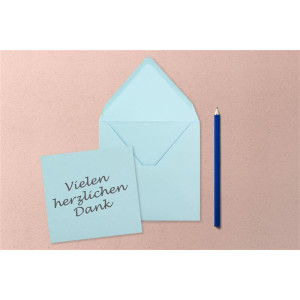 Quadratisches Einzelkarten-Set - 15 x 15 cm - mit Brief-Umschlägen - Hellblau - 25 Stück - für Grußkarten & mehr - FarbenFroh by GUSTAV NEUSER