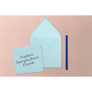 Quadratisches Einzelkarten-Set - 15 x 15 cm - mit Brief-Umschlägen - Hellblau - 75 Stück - für Grußkarten & mehr - FarbenFroh by GUSTAV NEUSER
