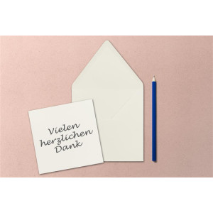 Quadratisches Einzelkarten-Set - 15 x 15 cm - mit Brief-Umschlägen - Naturweiss - 25 Stück - für Grußkarten & mehr - FarbenFroh by GUSTAV NEUSER