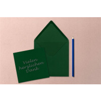 Quadratisches Einzelkarten-Set - 15 x 15 cm - mit Brief-Umschlägen - Dunkelgrün - 50 Stück - für Grußkarten & mehr - FarbenFroh by GUSTAV NEUSER
