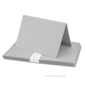 25 x Faltkarten-Set DIN A5/C5 - Hellgrau + Umschläge + Einlegeblätter - PREMIUM QUALITÄT - sehr formstabil - für Drucker geeignet