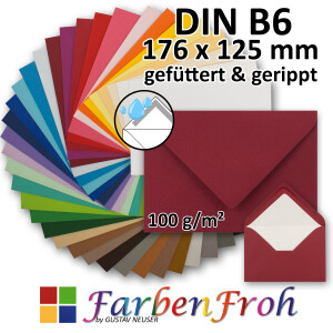 Briefumschlag DIN B6 - gerippt - mit Seidenfutter -...
