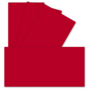 400 Einzel-Karten DIN Lang - 9,9 x 21 cm - 240 g/m² - Rosenrot - Bastelpapier - Tonkarton - Ideal zum bedrucken für Grußkarten und Einladungen