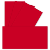75 Einzel-Karten DIN Lang - 9,9 x 21 cm - 240 g/m² - Rot - Bastelpapier - Tonkarton - Ideal zum bedrucken für Grußkarten und Einladungen