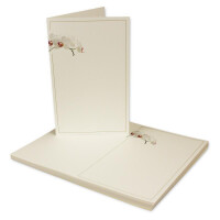 400-teiliges Trauerkarten-Set Motiv Orchidee, DIN B6+ - 200 Trauer-Faltkarten & 200 Trauer-Umschläge - Ideal zum Bedrucken