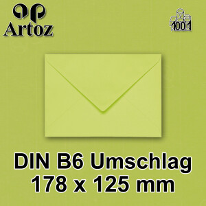 ARTOZ 40x DIN C4 Umschläge mit Haftklebung - ungefüttert 324 x 229 mm Limette (Grün) Briefumschläge ohne Fenster - Serie 1001
