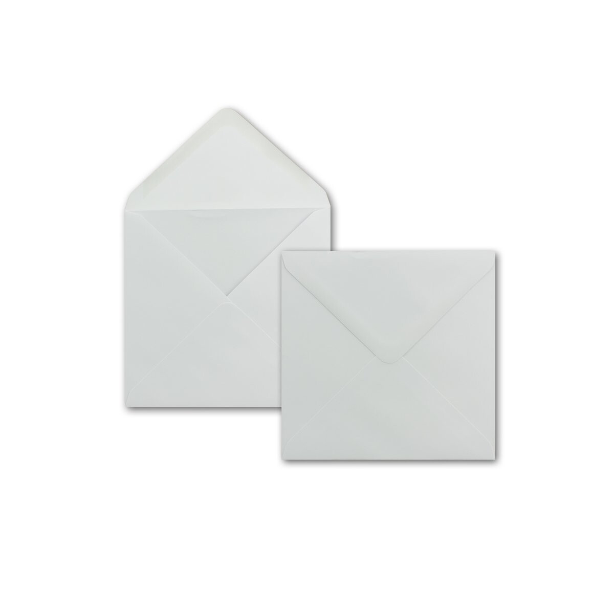 Faltkarte 150x150 mm 25 quadratische Umschläge 155x155 mm 100g weiß/weiß 