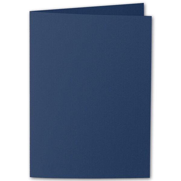 ARTOZ 150x DIN A5 Faltkarten - classic blue (Blau) gerippt 148 x 210 mm Klappkarten hochdoppelt - Blanko Doppelkarte mit 220 g/m² edle Egoutteur-Rippung