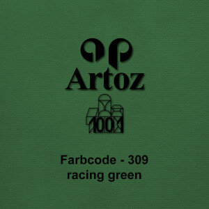 ARTOZ 15x DIN A5 Faltkarten - Racing Green (Grün) gerippt 148 x 210 mm Klappkarten hochdoppelt - Blanko Doppelkarte mit 220 g/m² edle Egoutteur-Rippung