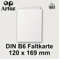 ARTOZ 500x DIN B6 Faltkarten - Ivory-Elfenbein (Creme) gerippt 120 x 169 mm Klappkarten blanko - Karten zum selbstgestalten mit 220 g/m² edle Egoutteur-Rippung - Serie 1001