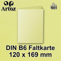 ARTOZ 75x DIN B6 Faltkarten - limette (Grün) gerippt 120 x 169 mm Klappkarten blanko - Karten zum selbstgestalten mit 220 g/m² edle Egoutteur-Rippung - Serie 1001