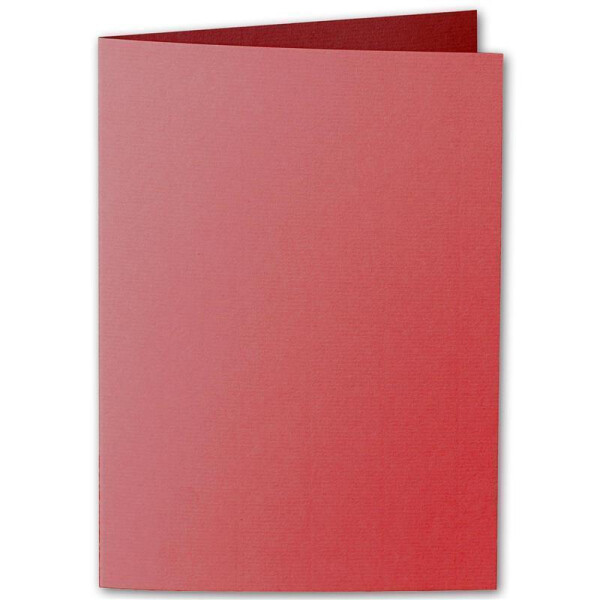 ARTOZ 75x DIN B6 Faltkarten - Rot (Rot) gerippt 120 x 169 mm Klappkarten blanko - Karten zum selbstgestalten mit 220 g/m² edle Egoutteur-Rippung - Serie 1001