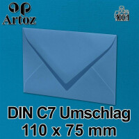 25x ARTOZ DIN C7 kleine Briefumschläge - Blau (Petrolblau) 110 x 75 mm - 100 g/m² Mini Umschläge für Hochzeit Geburtstag Weihnachten Party Geschenkkärtchen - Serie 1001