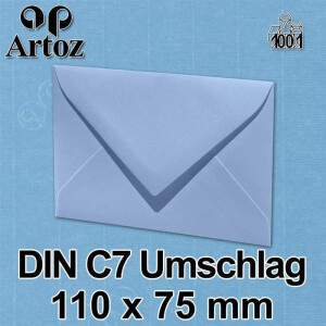 25x ARTOZ DIN C7 kleine Briefumschläge - Blau (Marienblau) 110 x 75 mm - 100 g/m² Mini Umschläge für Hochzeit Geburtstag Weihnachten Party Geschenkkärtchen - Serie 1001
