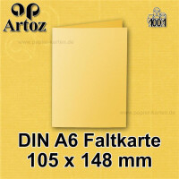 ARTOZ 100x DIN A6 Faltkarten - Sonnengelb (Gelb) - 105 x 148 mm Karten blanko zum selbstgestalten - 220 g/m² gerippt