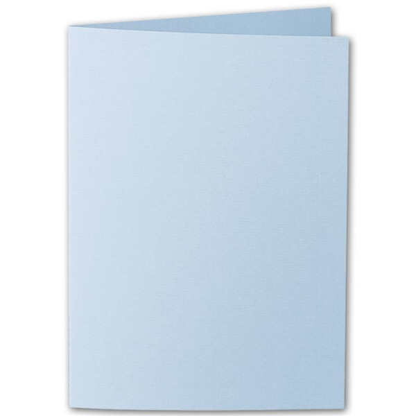 ARTOZ 100x DIN A6 Faltkarten - Pastelblau (Blau) - 105 x 148 mm Karten blanko zum selbstgestalten - 220 g/m² gerippt