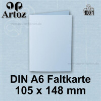 ARTOZ 100x DIN A6 Faltkarten - Pastelblau (Blau) - 105 x 148 mm Karten blanko zum selbstgestalten - 220 g/m² gerippt