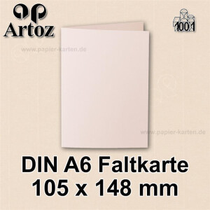 ARTOZ 75x DIN A6 Faltkarten - Apricot (Rosa) - 105 x 148 mm Karten blanko zum selbstgestalten - 220 g/m² gerippt