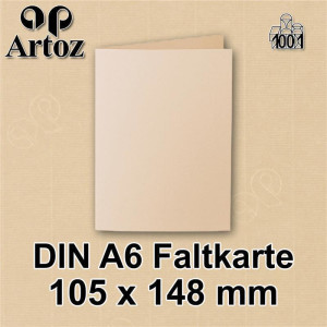 ARTOZ 50x DIN A6 Faltkarten - Baileys (Braun) - 105 x 148 mm Karten blanko zum selbstgestalten - 220 g/m² gerippt