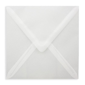 25x Quadratische Briefumschläge in Transparent Weiß - 15,5 x 15,5 cm - ohne Fenster, mit Nassklebung - 92 g/m² - Für Einladungskarten zu Hochzeit, Geburtstag und mehr - Serie FarbenFroh
