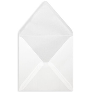 Briefumschläge Transparent - 25 Stück - quadratische Kuverts 15,5 x 15,5 cm - Starke Qualität - 92Gramm/m² - Nassklebung - ohne Fenster