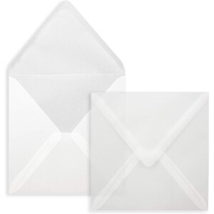 quadratischer Umschlag - transparent -  verschiedene...