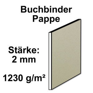 Buchbinderpappe A3 / A4 -  2 mm - Extrem starker Karton -...