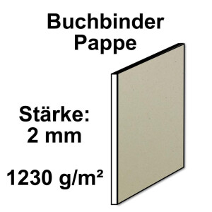 Buchbinderpappe A3 / A4 -  2 mm - Extrem starker Karton