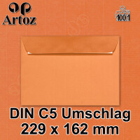 ARTOZ 250x Briefumschläge DIN C5 Rot (Hummerrot) - 229 x 162 mm Kuvert ohne Fenster - Umschläge selbstklebend haftklebend - Serie Artoz 1001
