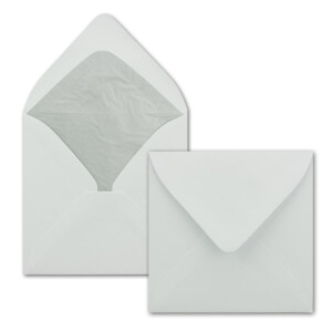 quadratischer Briefumschlag - mit farbigem Seidenfutter -...