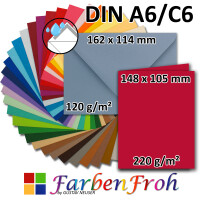 SET aus Klappkarte hochdoppelt und Umschlag Nassklebung - Format: A6/C6 - FarbenFroh by GUSTAV NEUSER 