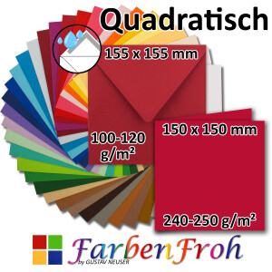 Quadratisches Falt-Karten-Set - 15 x 15 cm - mit...