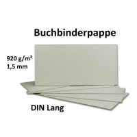 50 Stück Buchbinderpappe DIN Lang - Stärke 1,5 mm ( 0,15 cm ) - Grammatur: 920 g/m² - Format: 11 x 22 cm - Farbe: Grau-Braun