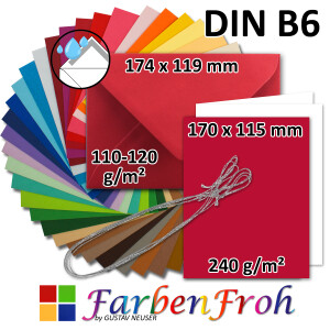 Sets - Faltkarten - DIN B6 + Umschl&auml;ge +...