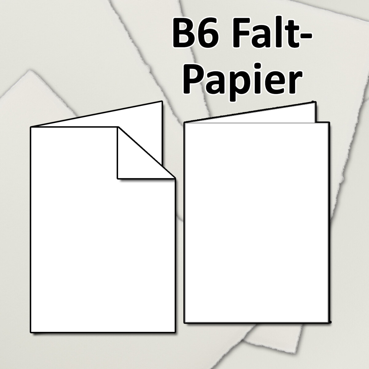 Bütten Bogen gefalzt - naturweiß - 21,5 x 17,5...