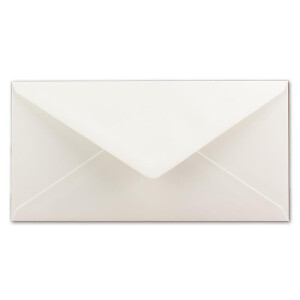 75x Stück Karte mit Umschlag Set Einzel-Karten Din Lang 9,9 x 21 cm Naturweiß mit Brief-Umschlägen DIN Lang 11 x 22 cm Naturweiß Nassklebung