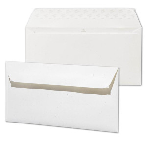 ARTOZ 250 x Briefumschläge DIN LANG - Farbe: birch (weiß / cremeweiss) - 11,4 x 22,4 cm - mit Haftklebung und Abziehstreifen - Serie Greenline