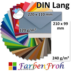 Kartenset Einzelkarte DIN Lang mit passendem Umschlag DIN...
