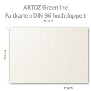 ARTOZ 75x Doppelkarten DIN B6 - Farbe: tortilla (creme / Eierschalen) - 12,0 x 16,9 cm - hochdoppelt - Serie Greenline