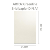 ARTOZ 500x Briefbogen DIN A4 ohne Falz - Farbe: tortilla (Creme) - 21x29,7 cm - 118 g/m² - Einzelkarten - Einladungs-Karten - Serie Green-Line